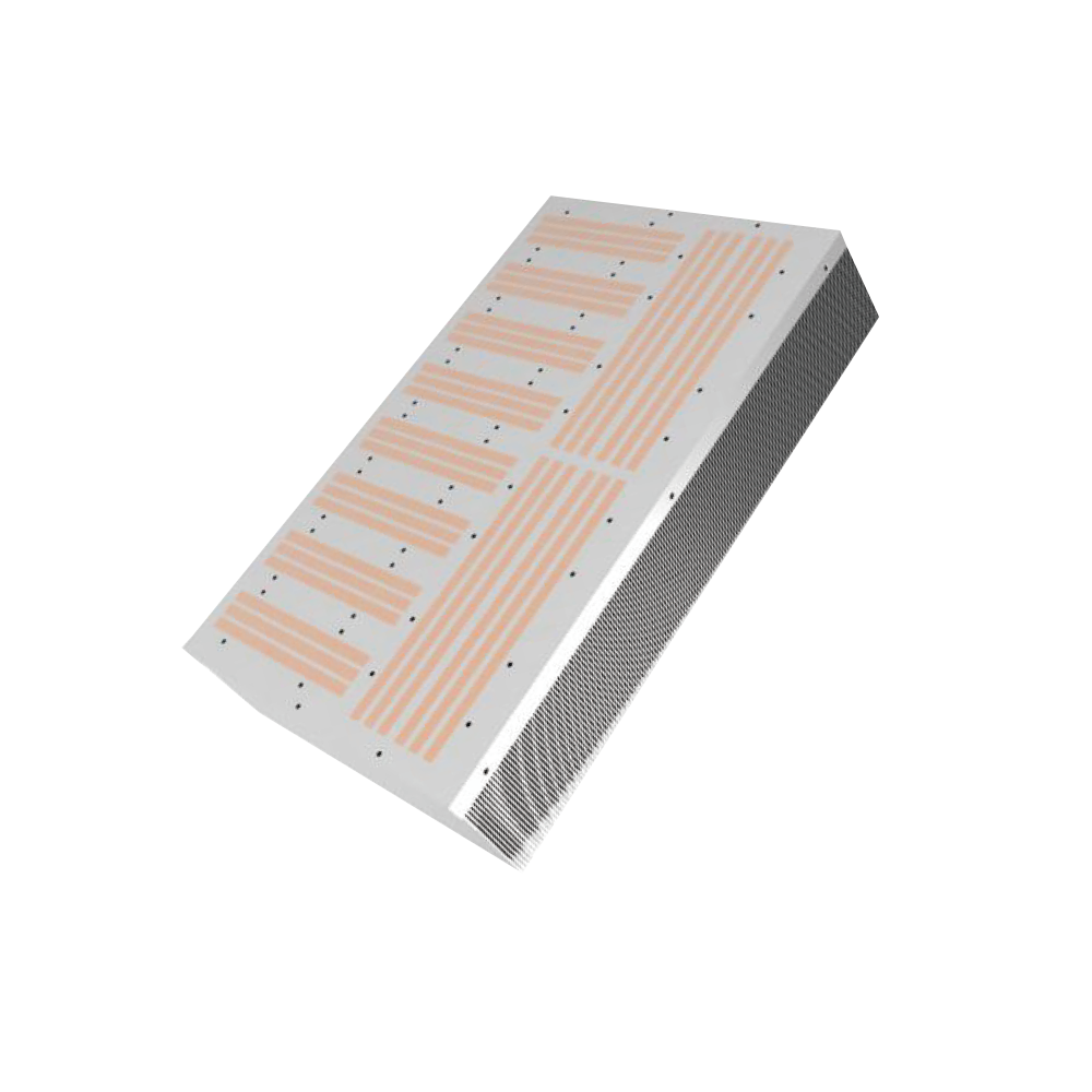 Radiateur refroidi par air en alliage d'aluminium int&eacute;gr&eacute; &agrave; ailettes biseaut&eacute;es et caloducs